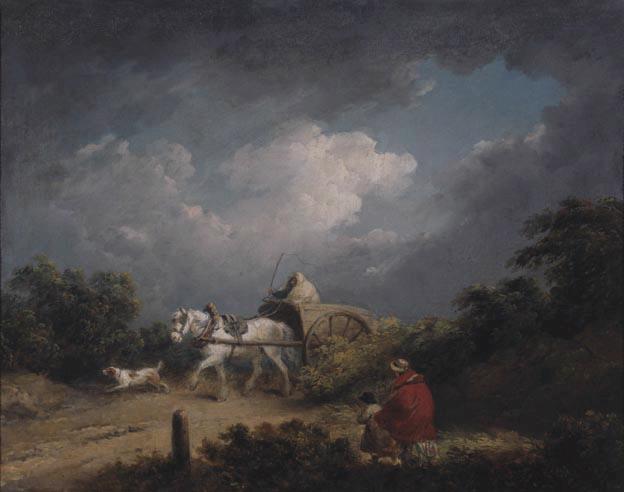 L'orage ; Paysage animé, George Morland, 1804