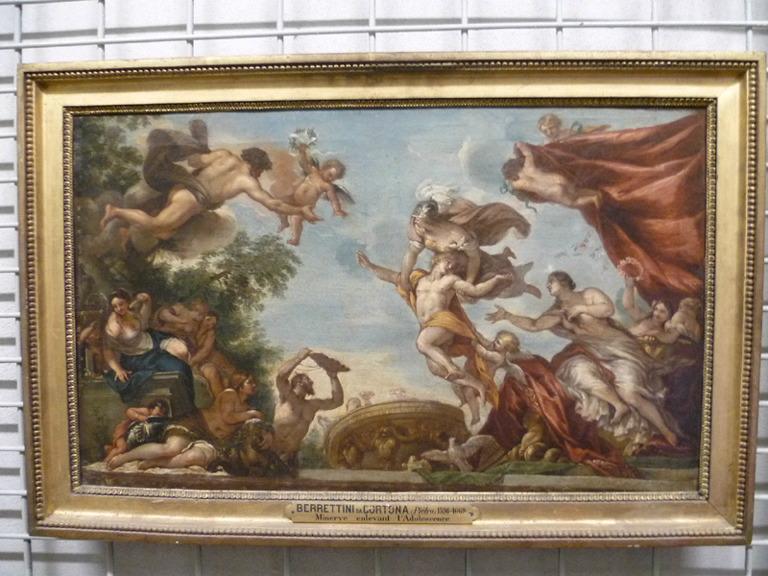 Minerve enlevant l'Adolescence des bras de la Volupté pour la conduire dans le chemin de la Vertu, Pierre de Cortone, 1642 après