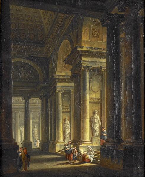 Intérieur d'un temple ; Intérieur d'église (autre titre) ; intérieur d'une galerie d'ordre dorique (titre ancien), Pierre Antoine Demachy, 1771
