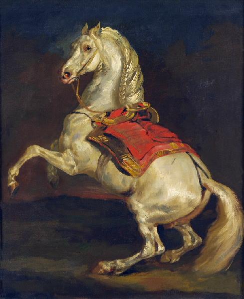 Cheval cabré au tapis de selle rouge (titre moderne) ; Tamerlan, le cheval de l'empereur (titre ancien)_0