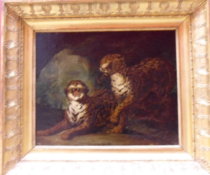 Deux léopards (titre moderne) ; les tigres (titre ancien), Théodore Géricault, 1820