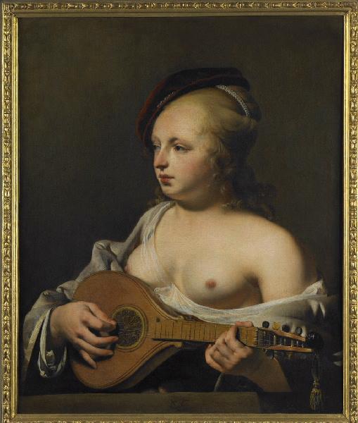 La Joueuse de cistre ; La mandoliniste (autre titre), César van Everdingen, 1637-1640