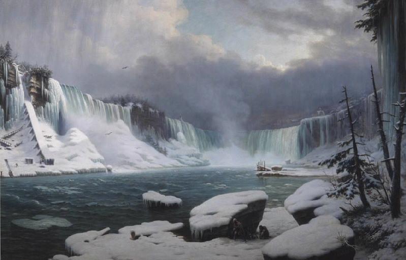 La grande cataracte du Niagara (Amérique). Effet d'hiver, Hippolyte Victor Valentin Sebron, 1857