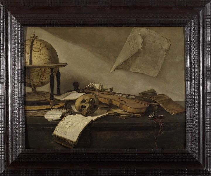 Vanite du savoir ; dit aussi Vanité ; dit autrefois : Nature morte (mappemonde.violon)_0