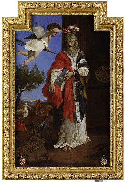 Saint Denis ; Saint Denis l'Aéropagite couronné par un ange_1