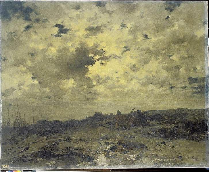 Le passage de Lanriec à Concarneau, effet de lune, Léon Germain Pelouse, 1878