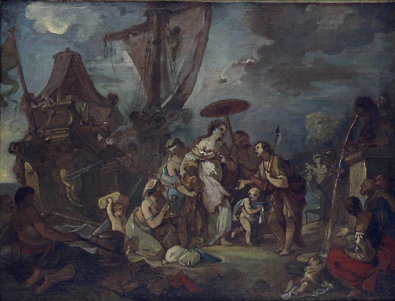 L'entrevue de Cléopâtre et Marc-Antoine à Tarse, Charles Natoire, 1740