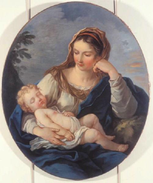 La Vierge contemplant Jésus endormi, Charles Natoire, 1746