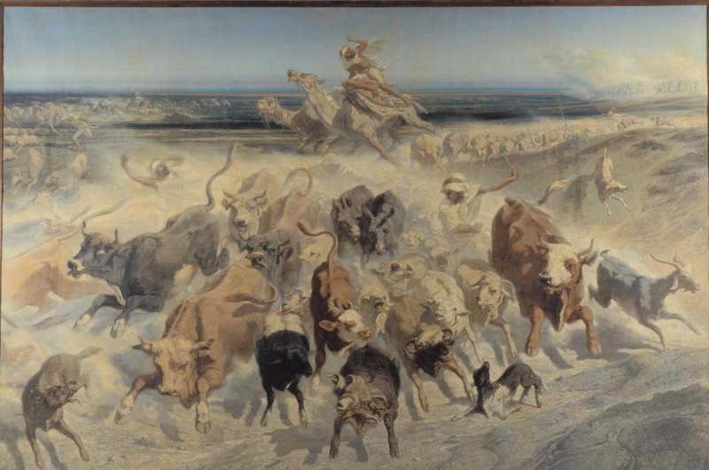 Razzia par les chasseurs d'afrique, Emile Loubon, 1857