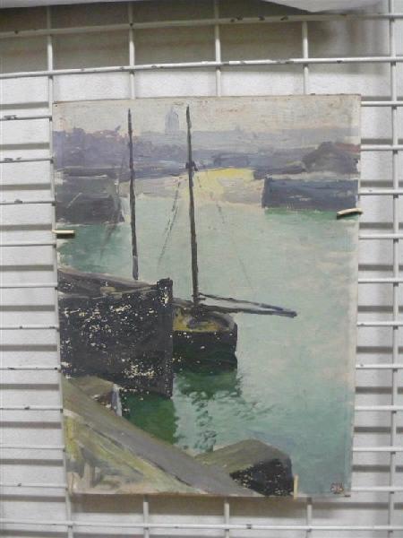 Barques au repos, Eugène Emmanuel Lemercier, 1915 avant