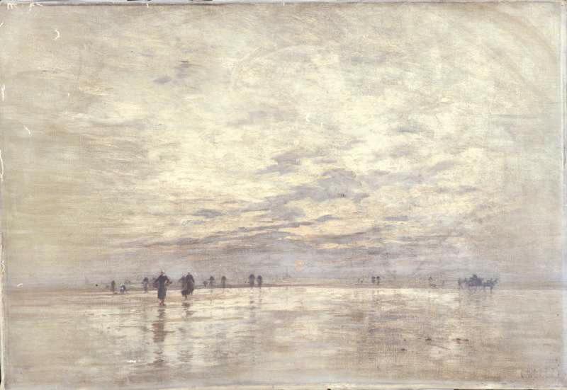 Retour de la pêche, marée basse, effet du soir, Fernand Legout-Gerard, 1895