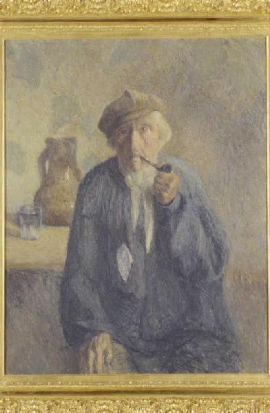 Vieux paysan fumant sa pipe, Marcel Couchaux, 1938