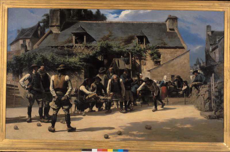 Jeu de boules à Pont-Aven ; Bretagne, Charles Giraud, 1869