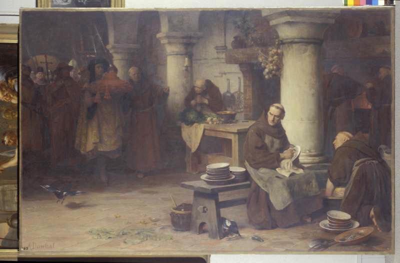 St bonaventure et la pourpre cardinalice, Albert Pierre Dawant, 1897
