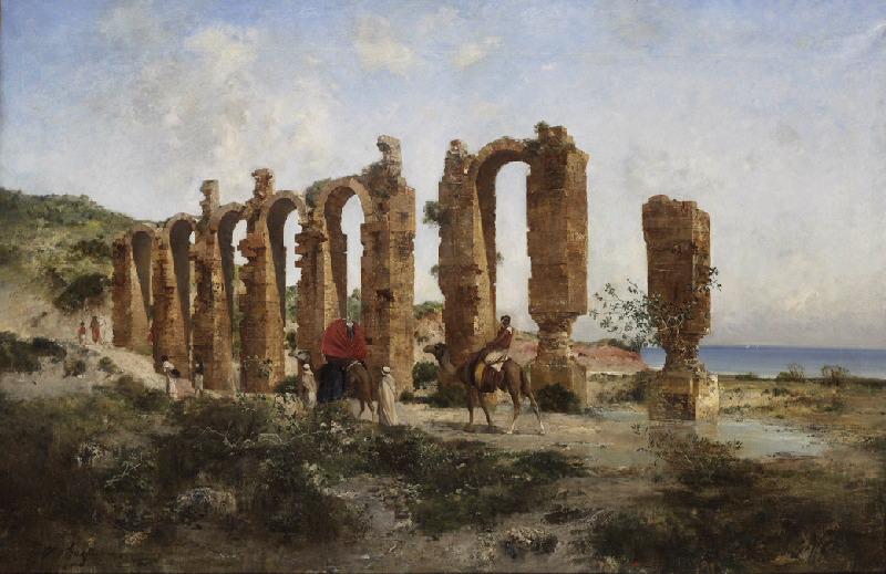 Ruines d'aqueduc romain, environs de Cherchell, Victor Pierre Huguet, 1868