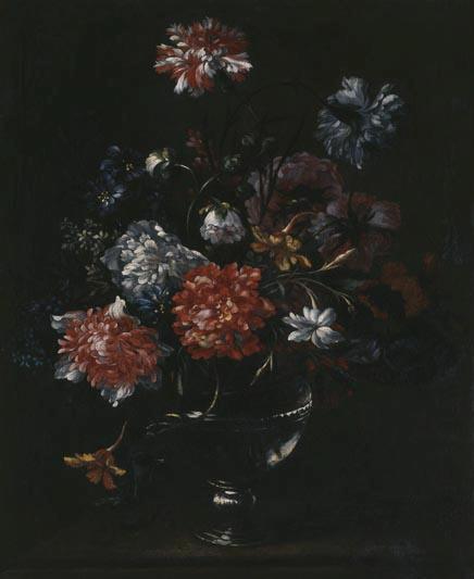 Fleurs dans un vase de cristal, Jean-Baptiste Monnoyer, 17e siècle