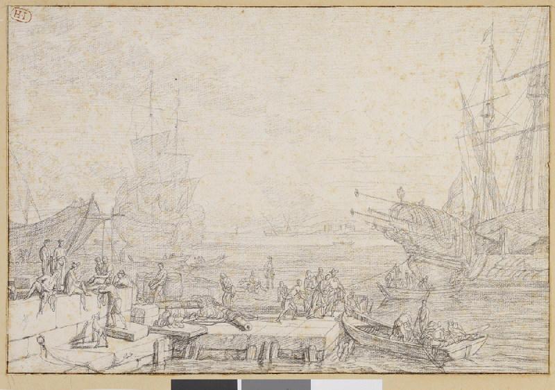 Vue d'un port, Adrien Manglard, 1ère moitié 18e siècle