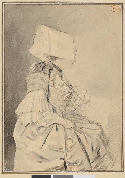 Jeune fille coiffée d'une cornette, vue de profil, tournée vers la droite ; Jeune Cauchoise (autre titre)_0