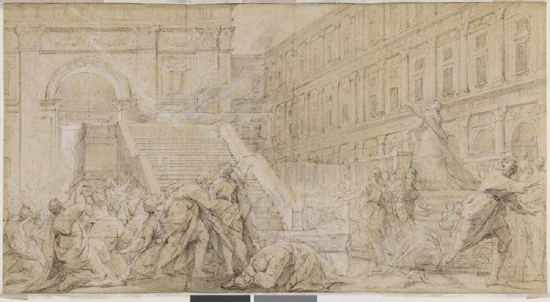 Etude pour la Dédicace du Temple de Salomon ; Le Sacrifice de Moïse (autre titre), Jean Restout