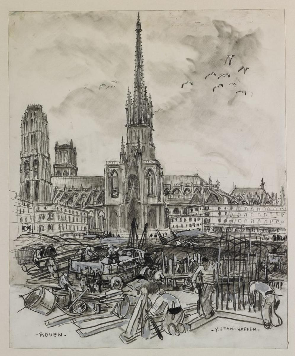 Chantier de la Cathédrale, Yvonne Jean-Haffen, 20e siècle