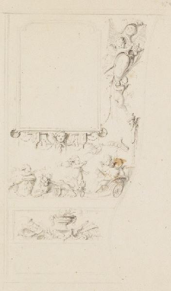 Projet de chaise à porteurs (face latérale), Bernard Toro, 1er quart 18e siècle