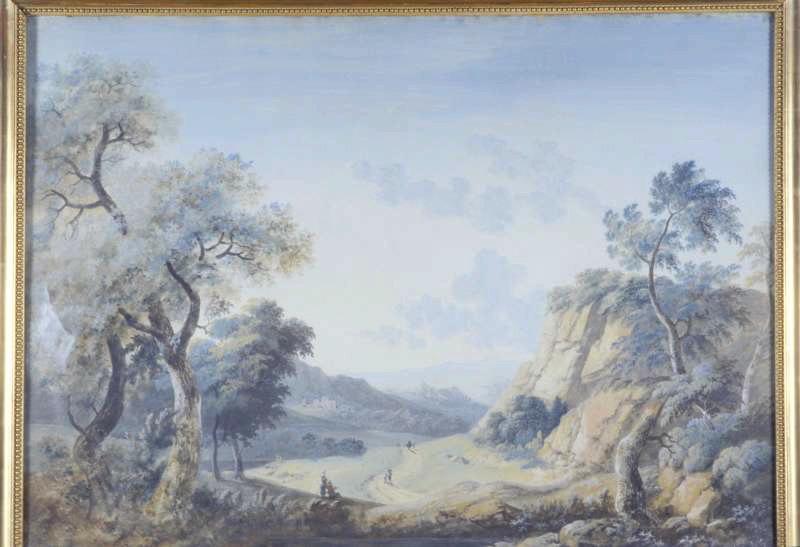 Route desservant les villages de la vallée ; Paysage animé (autre titre)_0