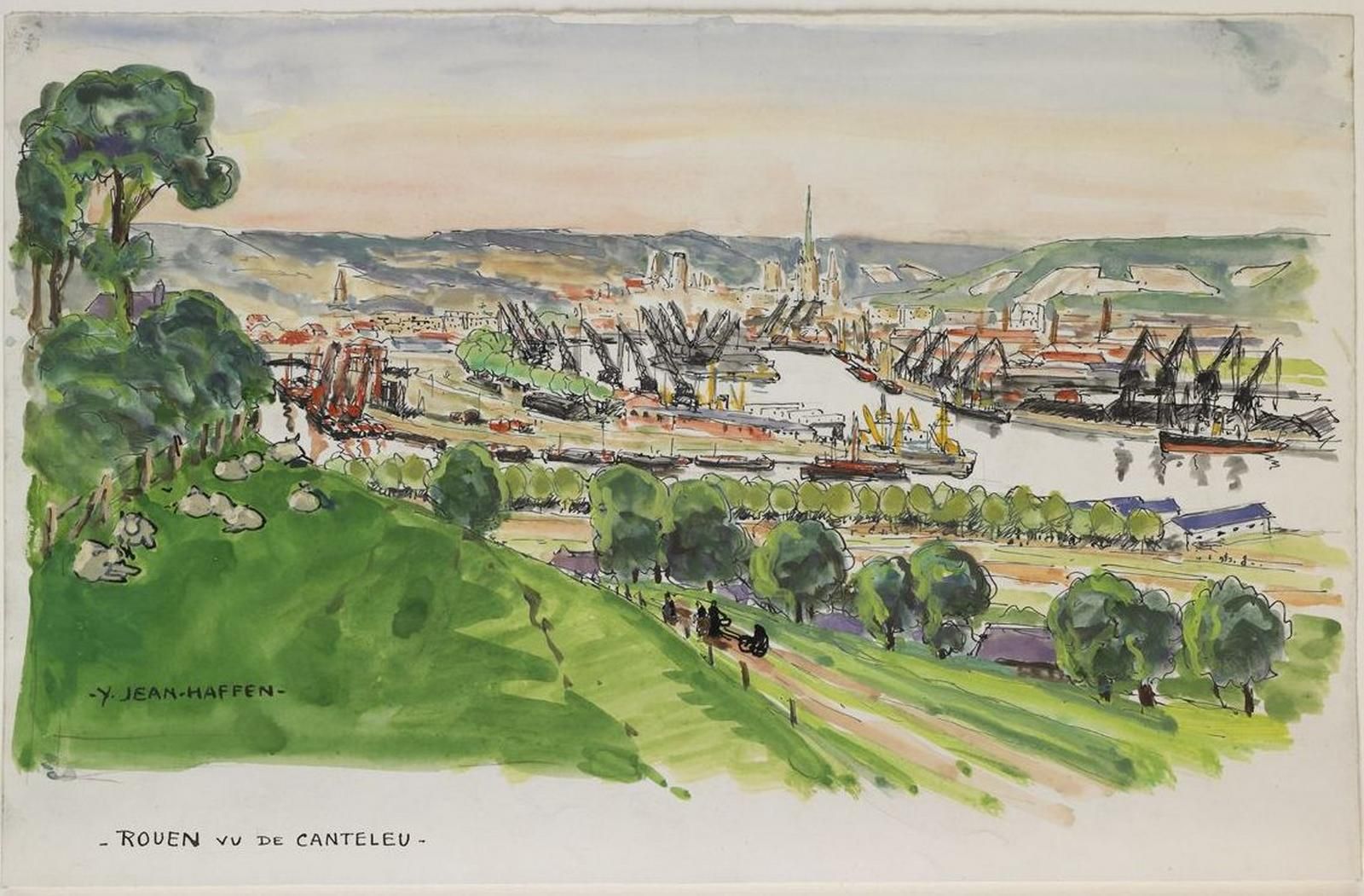 Rouen vu de Canteleu, Yvonne Jean-Haffen, 20e siècle