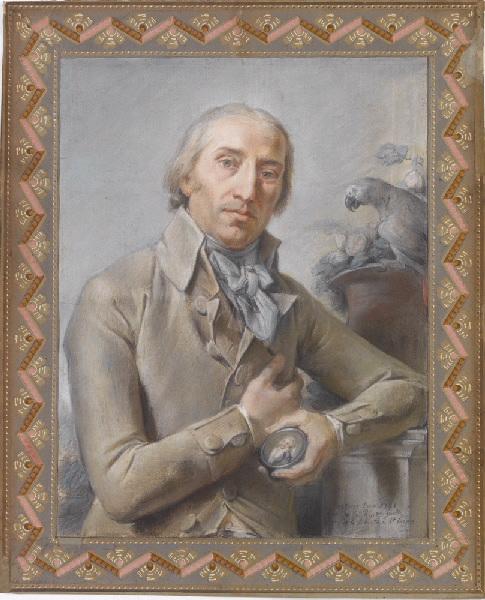 Portrait de l'artiste tenant un médaillon ; Portrait de l'artiste par lui-même, Jean-Bernard Restout, 1794