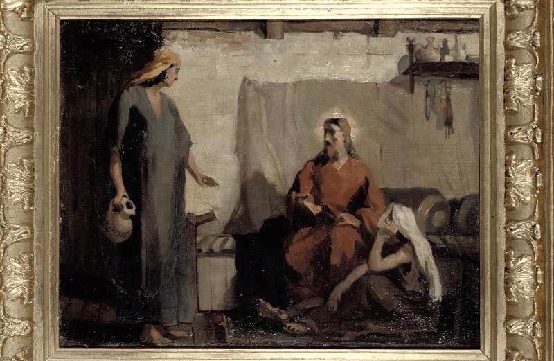 Jésus chez Marthe et Marie (Esquisse), Paul Alexandre Alfred Leroy, 1882