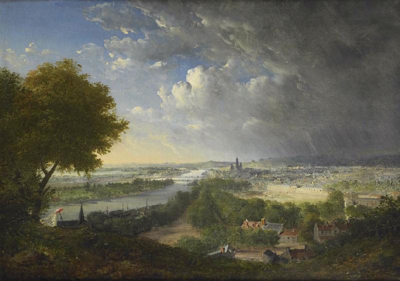 Vue de Rouen prise de Bonsecours, Charles Marie Bouton, 1829,1830