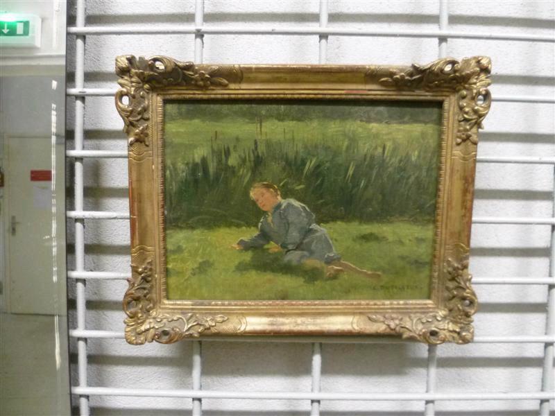 Jeune garçon allongé dans l'herbe., Constant Dutilleux, 19e siècle