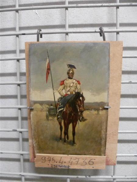 Officier à cheval. ; Uhlan, officier à cheval, Alphonse de Neuville, 19e siècle