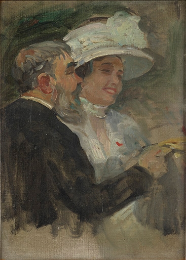 Un couple au Salon, Jules Alexandre Grün, 1911 (Vers)