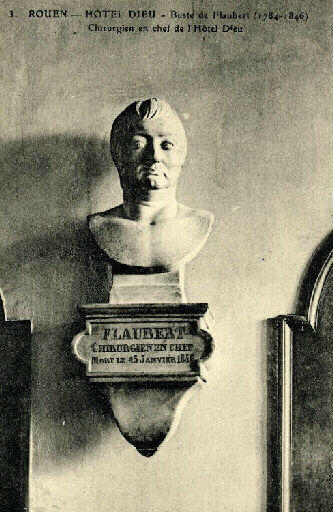 Rouen, Hôtel Dieu, buste de Flaubert_0