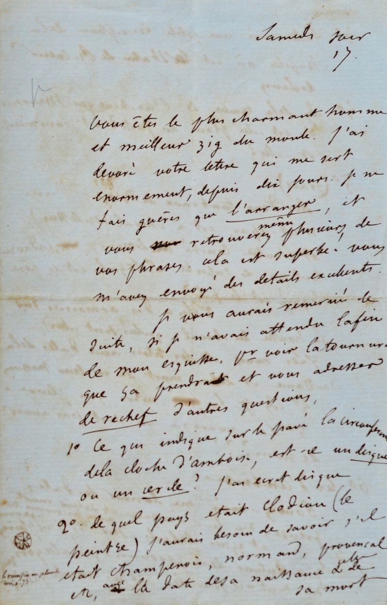 Lettre de Gustave Flaubert à Alfred Baudry_0