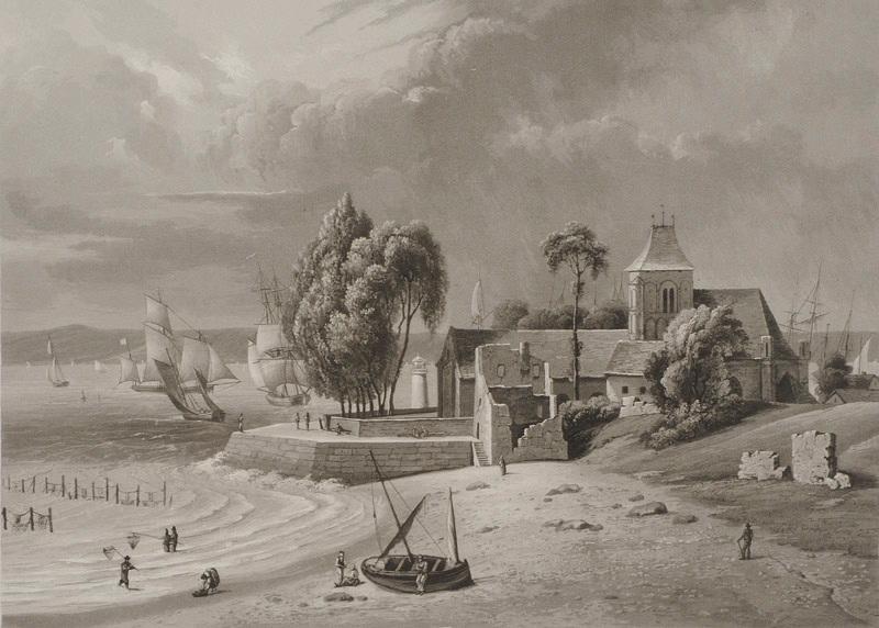 Quillebeuf, vue de l'église N.-D. de Bon-Port, Thalès Fielding