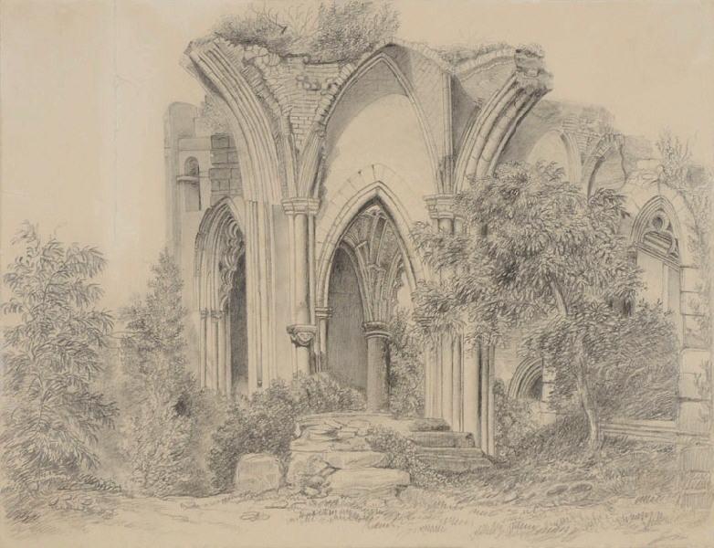Ruines d'un cloître (Jumièges : le passage Charles VII, ?)