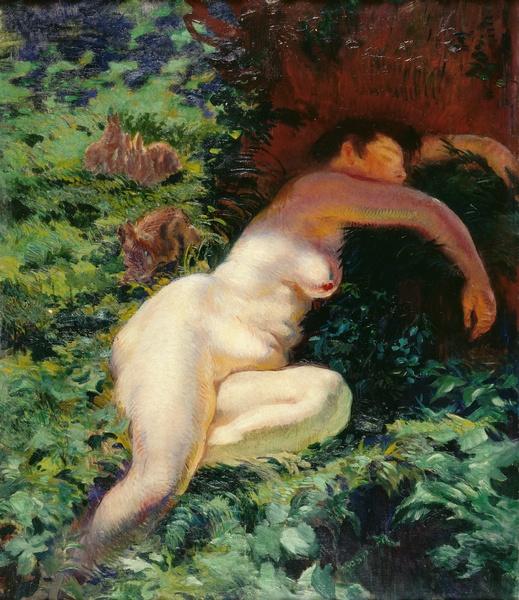 Nymphe endormie (nu aux lapins)_0