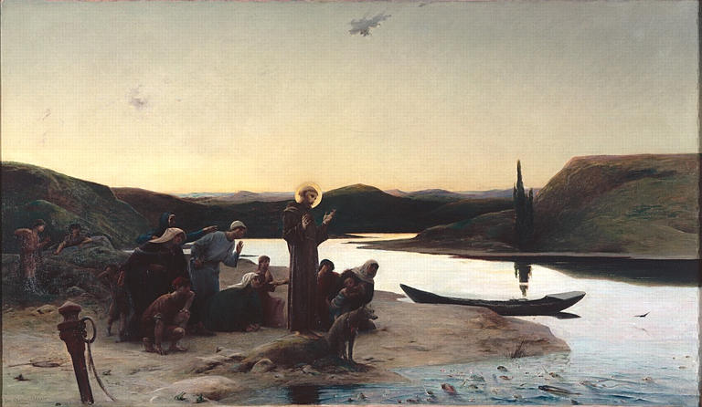 Saint-François d'Assise prêche aux poissons, Luc Olivier Merson, 1881