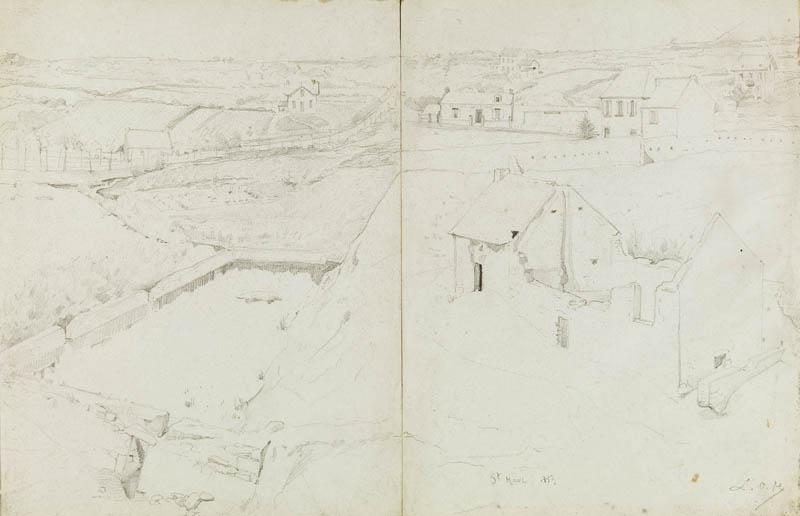Paysage : vue panoramique d'un village : Saint-Marc, Luc Olivier Merson, 1883