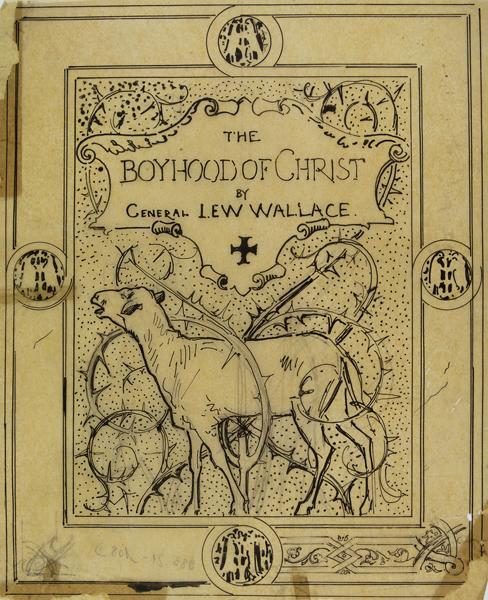 The / boyhood of Christ / by  / general Lew Wallace (projet de couverture, agneau ), Luc Olivier Merson, 1888 vers