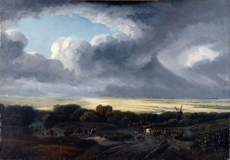 Paysage animé ; L'orage, ou animaux allant à l'abreuvoir (Titre attribué)_0