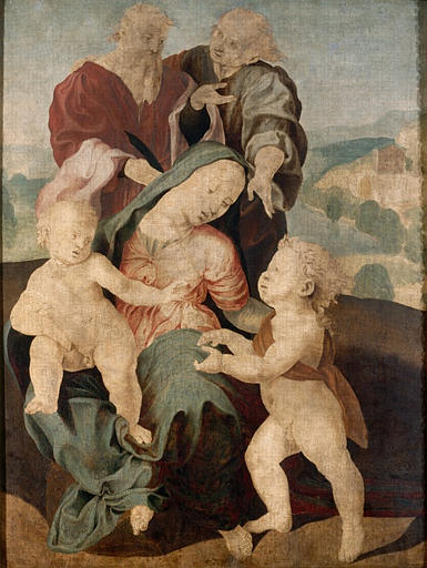 La Vierge, l'Enfant, le petit saint Jean et deux saints_0