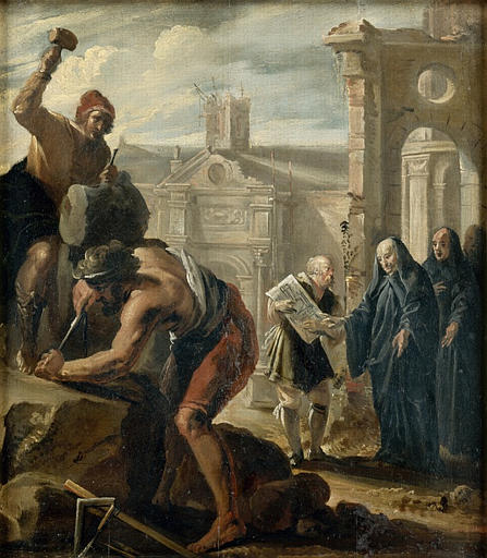 Suger fait rebâtir l'abbaye de saint Denis, Juste D'egmont, 3e quart 17e siècle