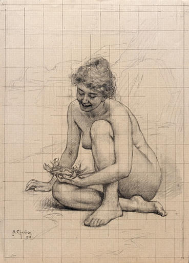 Jeune fille nue au crabe_0