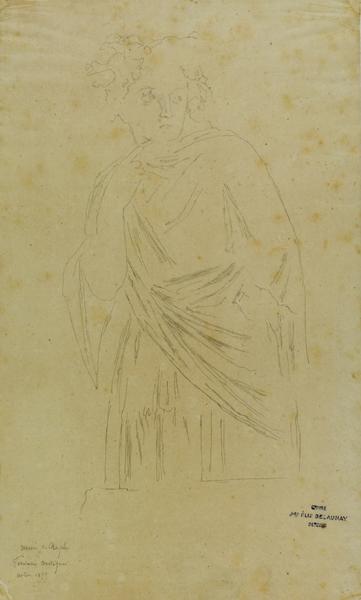 Homme couronné de feuilles (copie de peinture antique), Jules Elie Delaunay, 1859