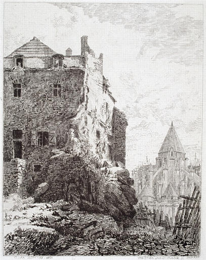 Vue prise rue du Musée à Nantes, Olivier de Wismes, 4e quart 19e siècle