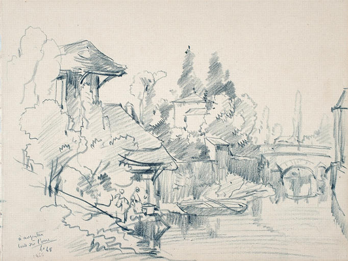 Bords de l'Orne à Argentan, Olivier de Wismes, 4e quart 19e siècle