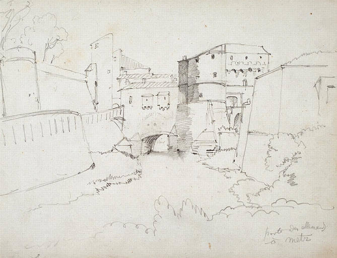 Porte des Allemands à Metz, 1840, Olivier de Wismes, 4e quart 19e siècle