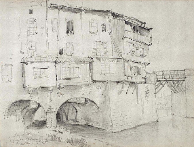 Maisons à Pont-à-Mousson, 1851, Olivier de Wismes, 1851